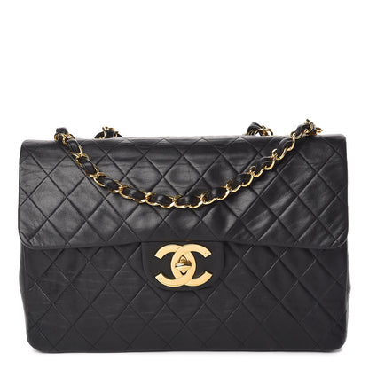 Chanel Lambskin Quilted XL Jumbo Single Flap Black 1 of 11