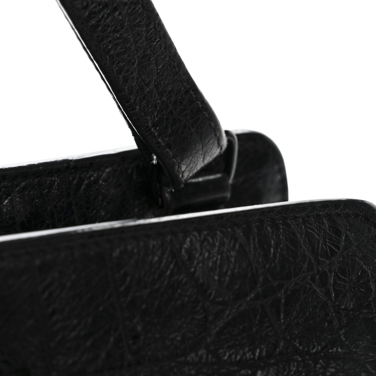 Calfskin Crocodile Embossed Small Monogram Cabas Black