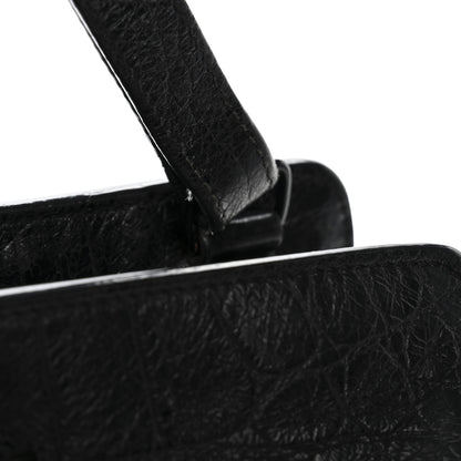 Saint Laurent Calfskin Crocodile Embossed Small Monogram Cabas Black 13 of 21