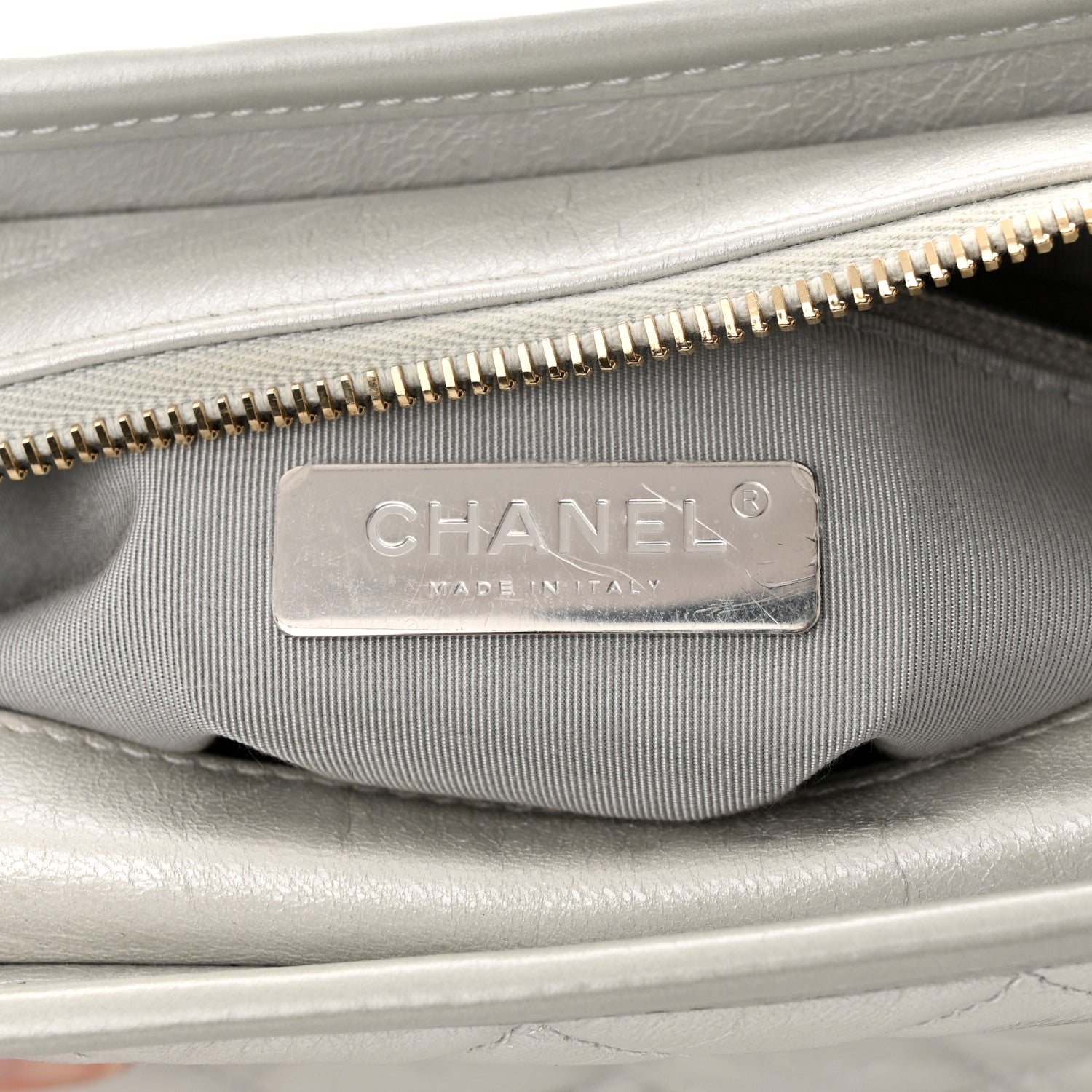 Chanel Metallic Aged Calfskin Quilted Small Gabrielle Hobo Silver 6 of 10