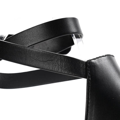 Hermes Calfskin Tipoli Espadrille Wedges 37 Black 10 of 14