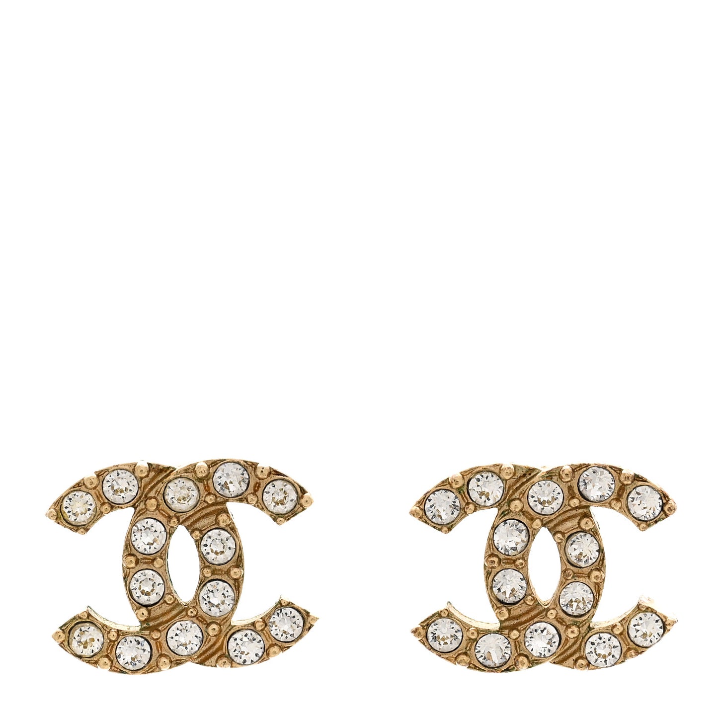 Crystal CC Earrings Gold