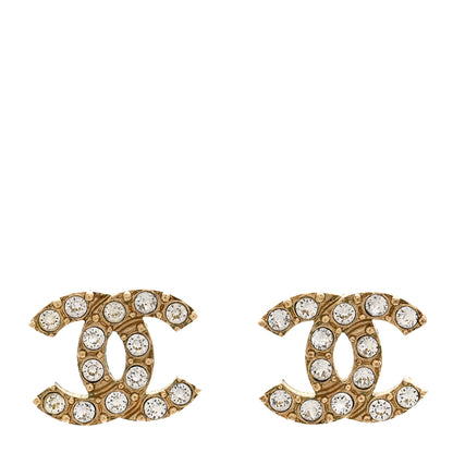 Chanel Crystal CC Earrings Gold 1 of 4