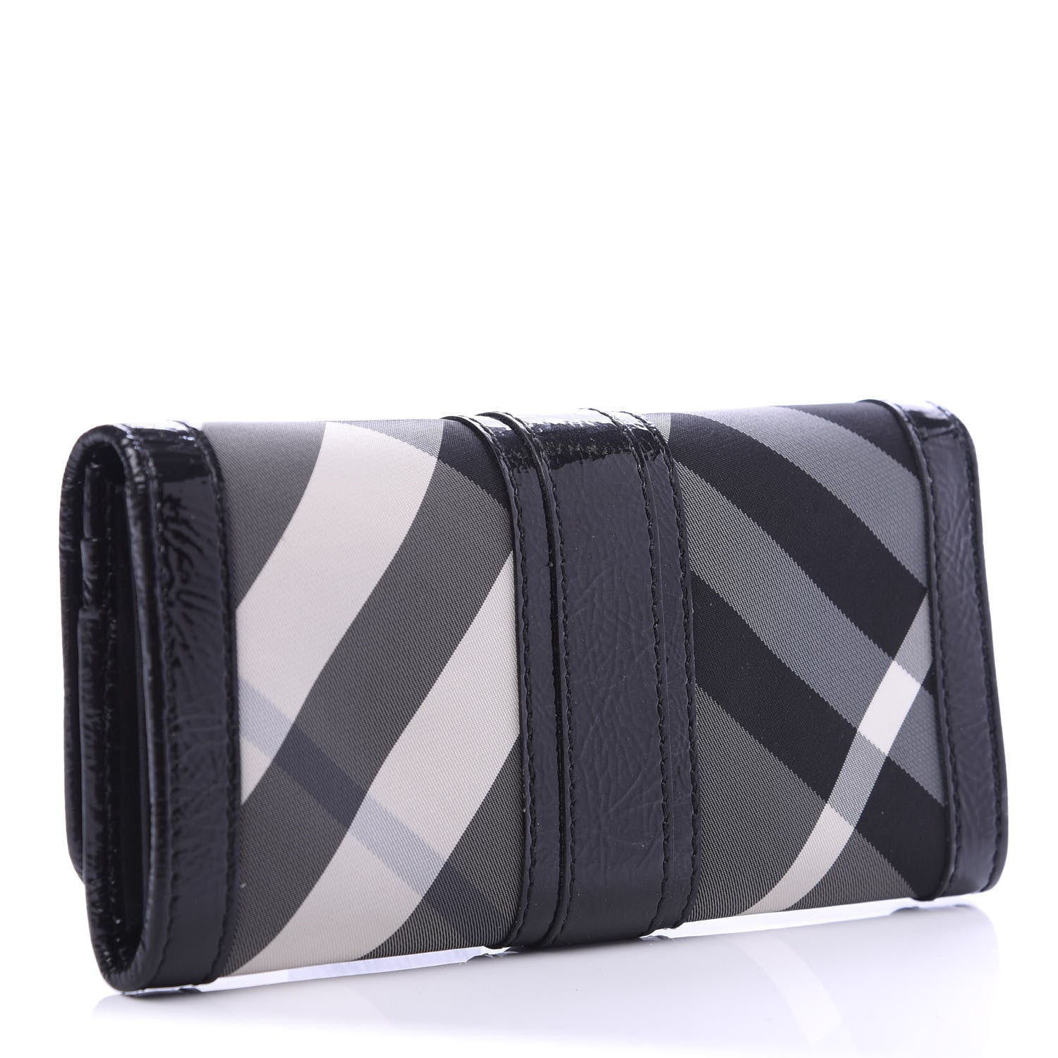 Burberry Patent Canvas Smoked Check Wallet Black 3 of 9