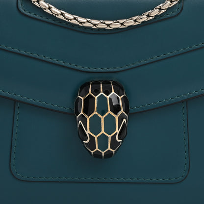 Bulgari Calfskin Small Serpenti Forever Snake Strap Crossbody Bag Emerald Green 10 of 15