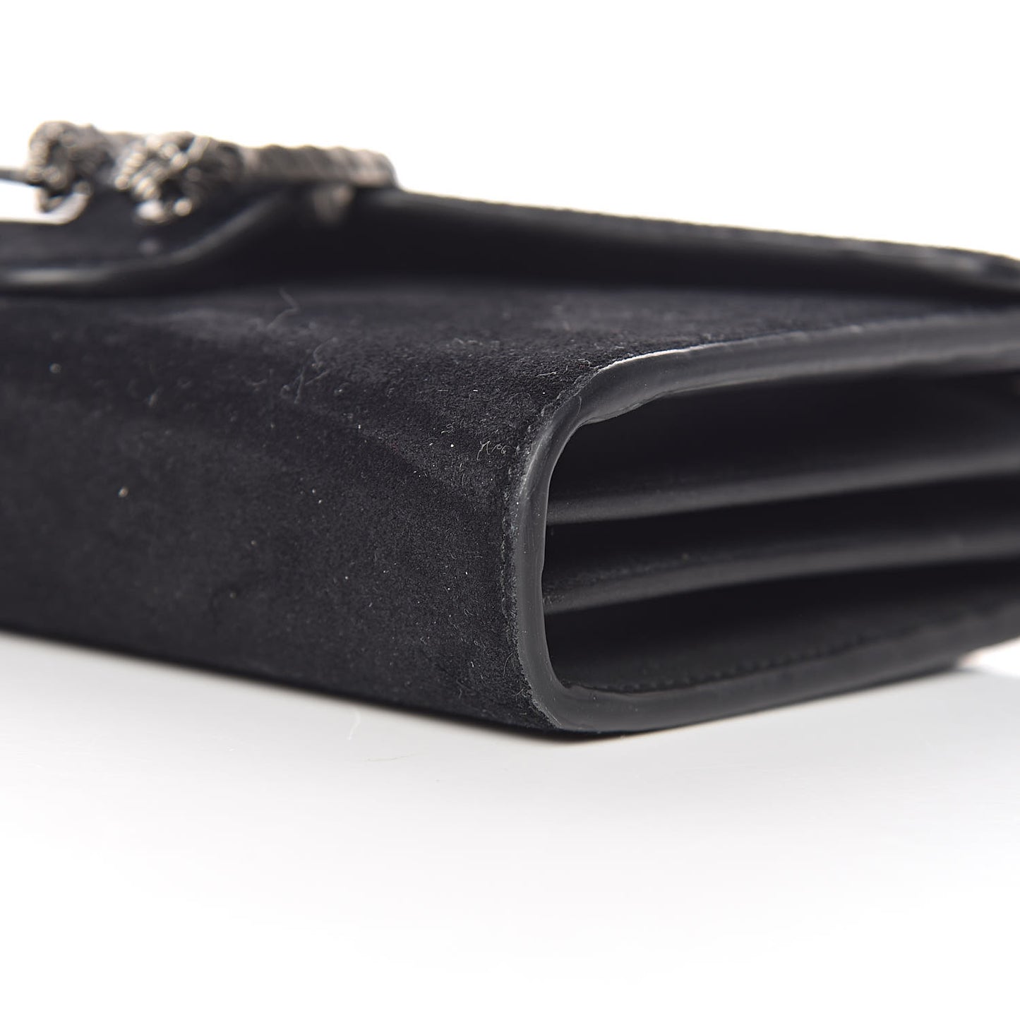 Suede Mini Dionysus Chain Wallet Black