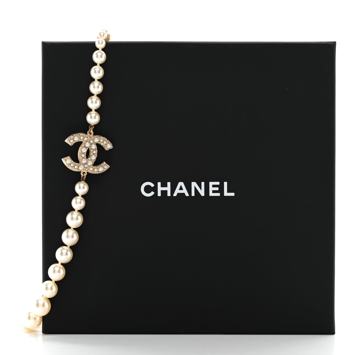 Pearl CC 100th Anniversary Necklace Light Gold