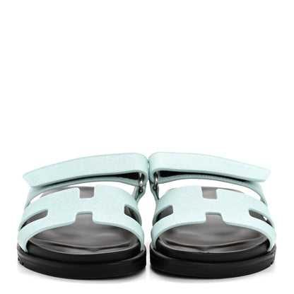 Hermes Epsom Womens Chypre Sandals 35.5 Bleu Cristaux 3 of 11
