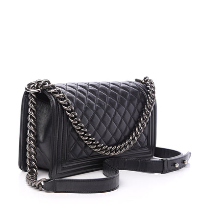 Chanel Lambskin Quilted Medium Boy Flap Black 2 of 13