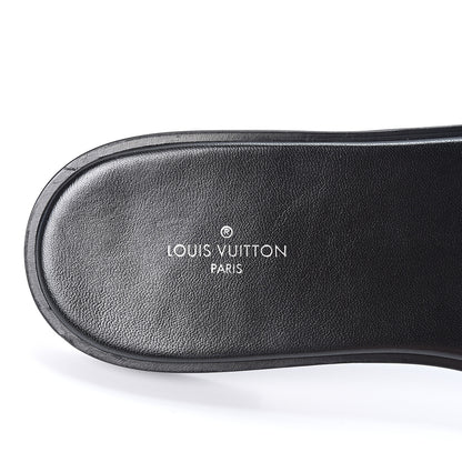Louis Vuitton Patent Calfskin Monogram LV Black Heart Flat Mules 38 Cacao 8 of 10
