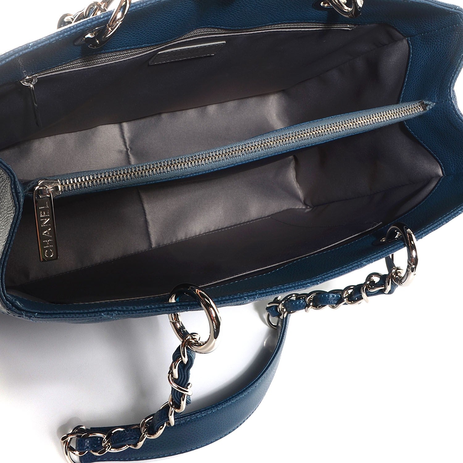 Chanel Caviar Grand Shopping Tote GST Dark Blue 5 of 8