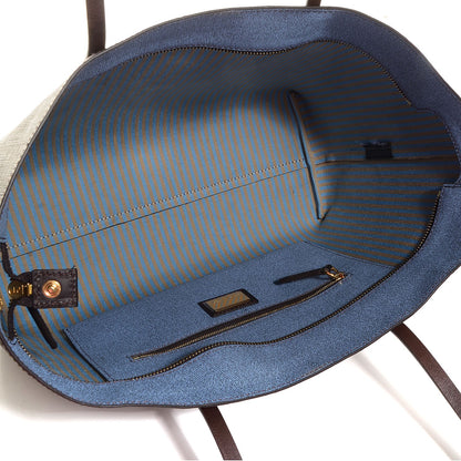 Fendi Zucca Spalmati Small Roll Tote Tobacco Blue 5 of 8