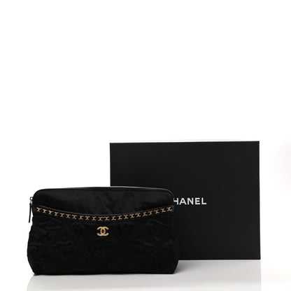Chanel Nylon Grosgrain Large Lifestyle Pouch With Foldable Tote Black 11 of 11