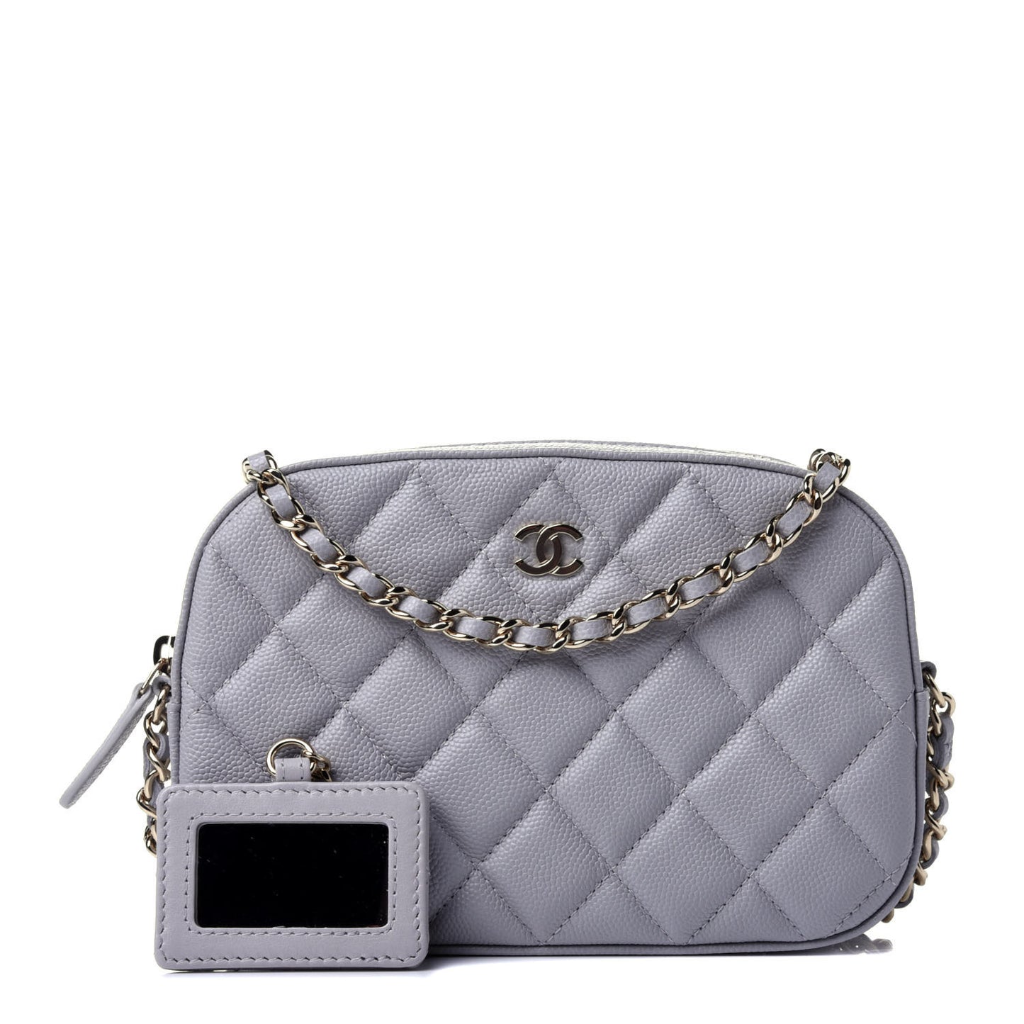 Caviar Quilted Camera Case Grey