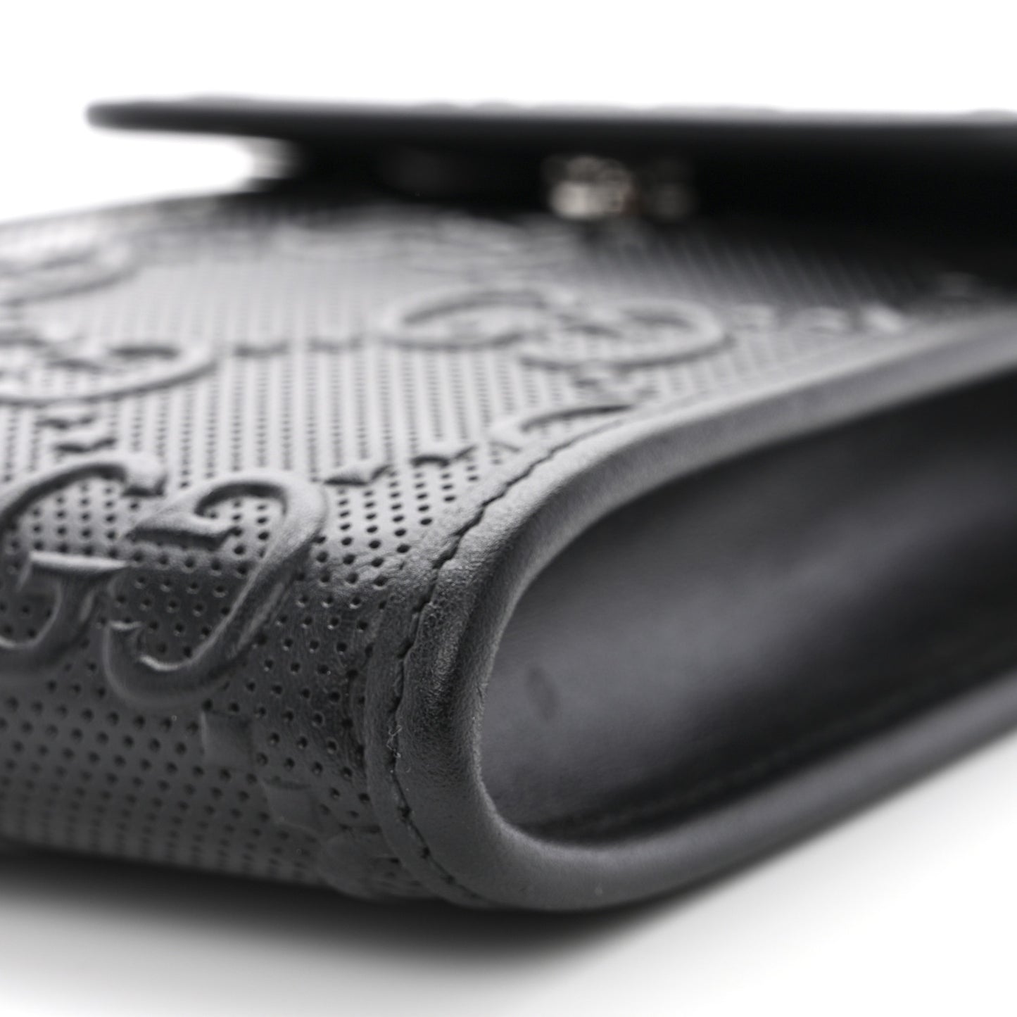 Calfskin GG Tennis Embossed Mini Crossbody Bag Black
