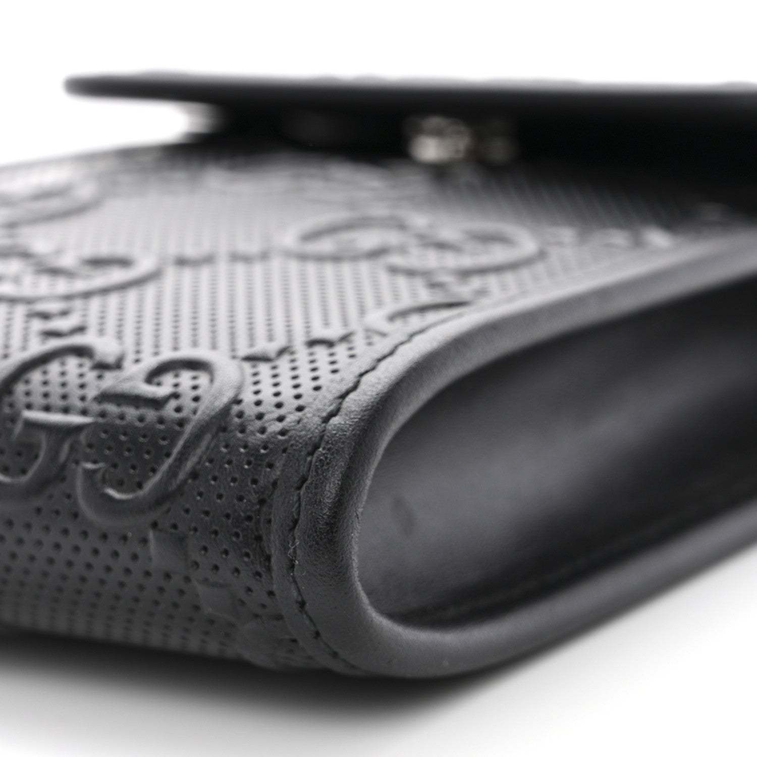 Gucci Calfskin GG Tennis Embossed Mini Crossbody Bag Black 10 of 10