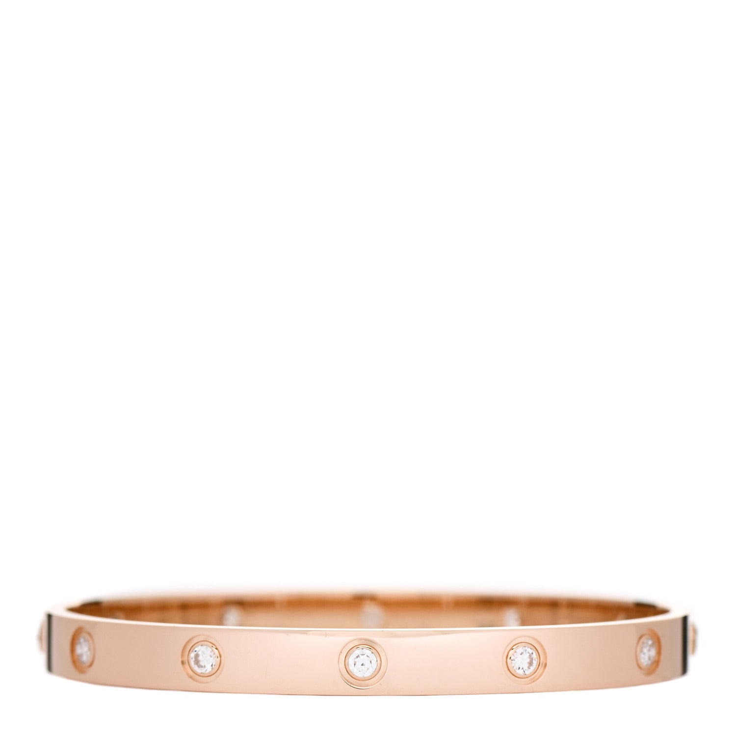 Cartier 18K Pink Gold 10 Diamond LOVE Bracelet 18 2 of 4