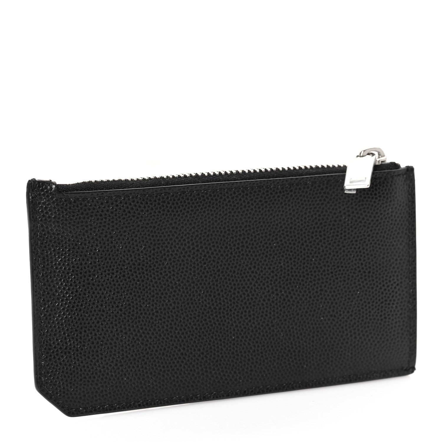 Saint Laurent Grained Calfskin 5 Fragments Zip Pouch Card Holder Black 3 of 9