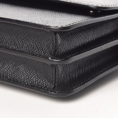 Prada Saffiano Crossbody Wallet Black 9 of 9