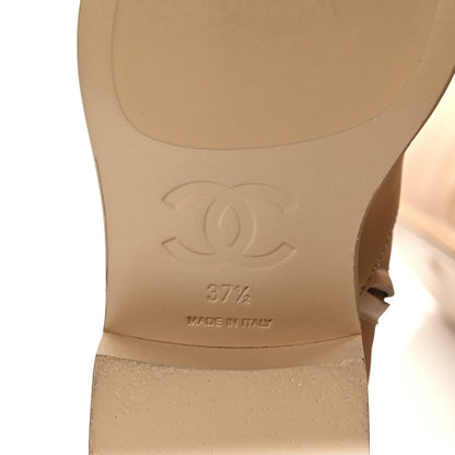 Chanel Calfskin Chain High Boots 37.5 Beige 7 of 13