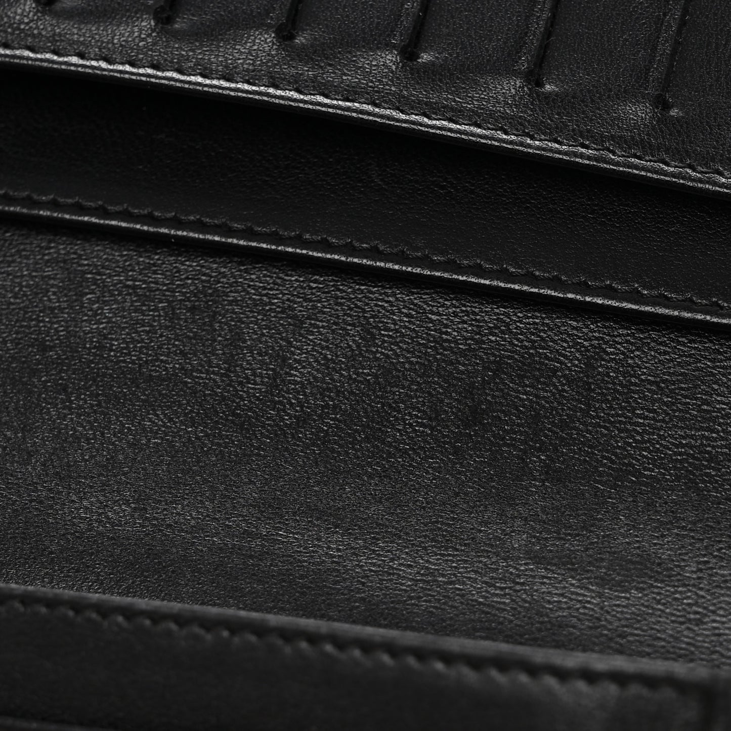 Lambskin Camellia Embossed Yen Wallet Black