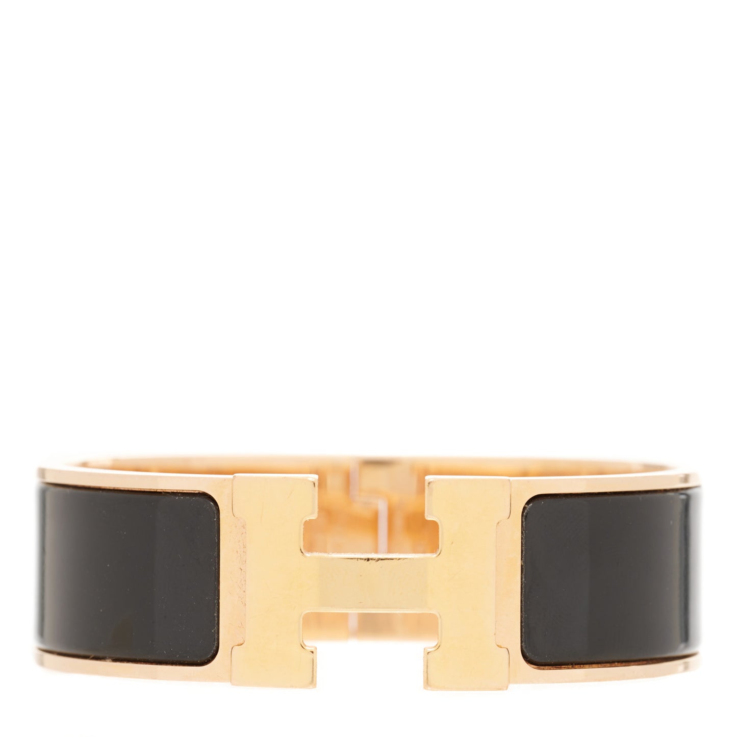 Enamel Wide Clic Clac H Bracelet GM Black
