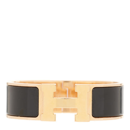 Hermes Enamel Wide Clic Clac H Bracelet GM Black 1 of 4