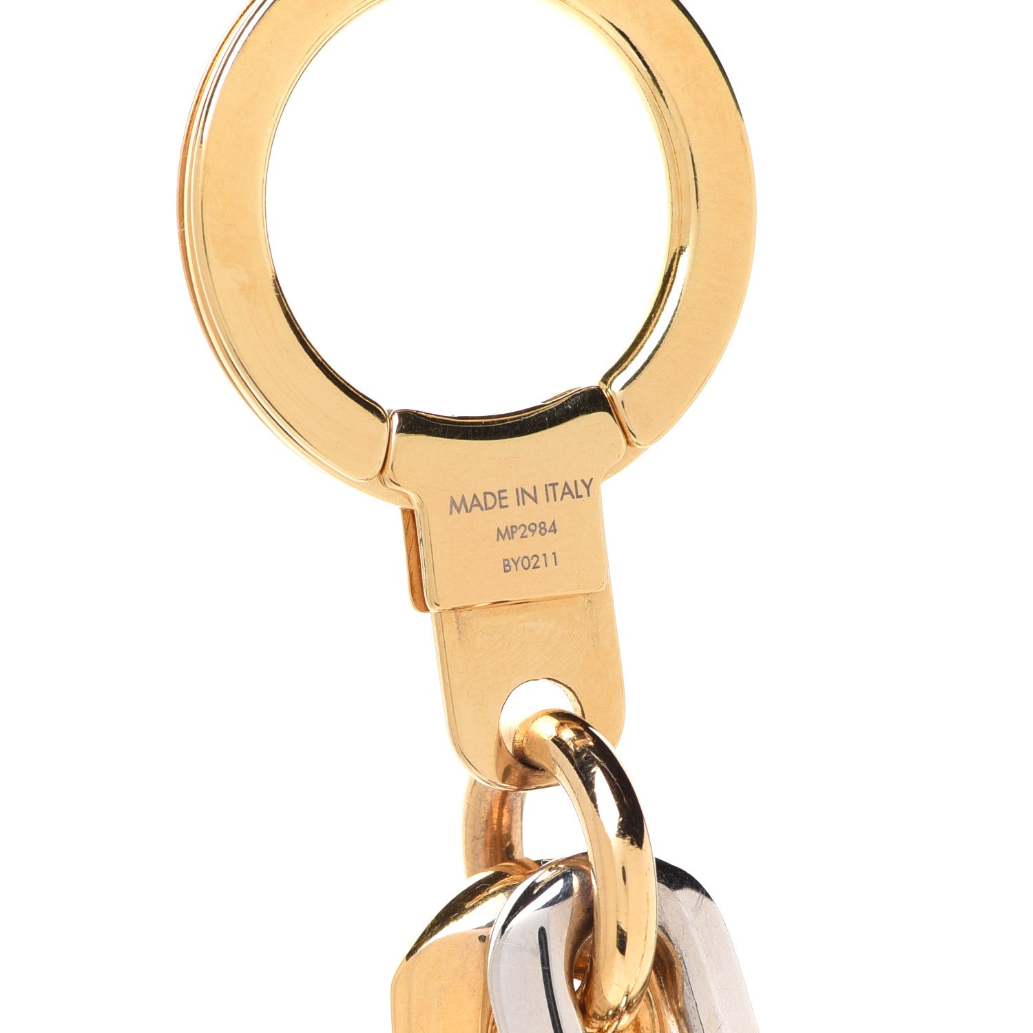 Louis Vuitton Metal LV Edge Chain Bag Charm Silver Gold 4 of 5