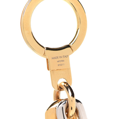 Louis Vuitton Metal LV Edge Chain Bag Charm Silver Gold 4 of 5