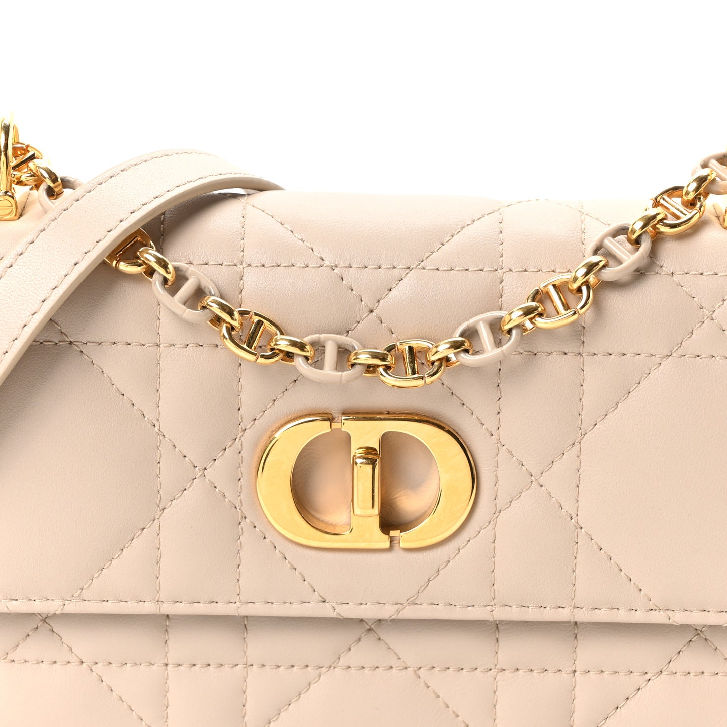 Lambskin Macrocannage Mini Miss Caro Bag Caramel Beige