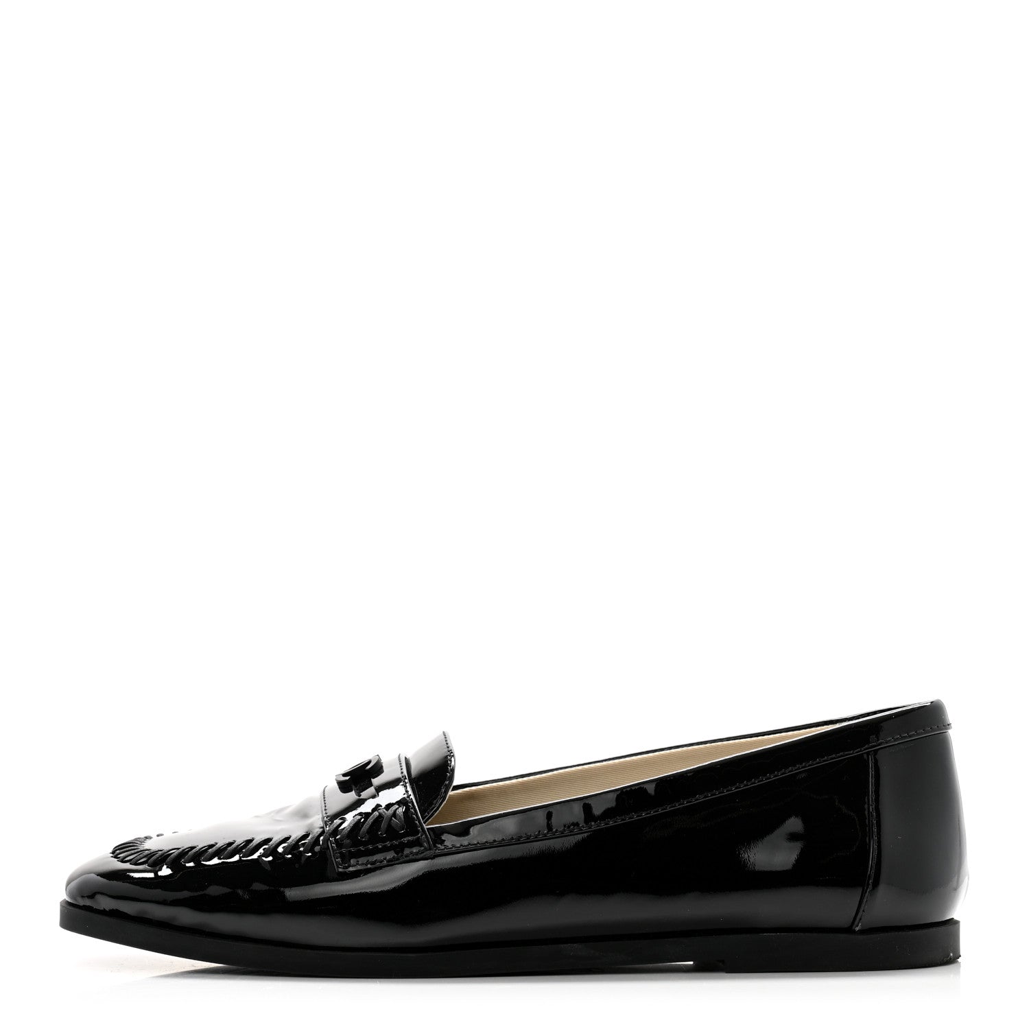Chanel Patent CC Mocassin Loafers 39.5 Black 1 of 11
