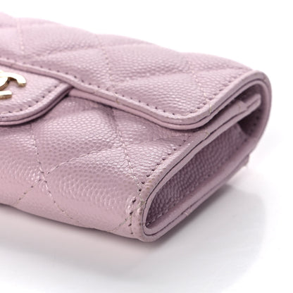 Chanel Caviar Quilted Flap Card Holder Wallet Light Pink 11 of 14