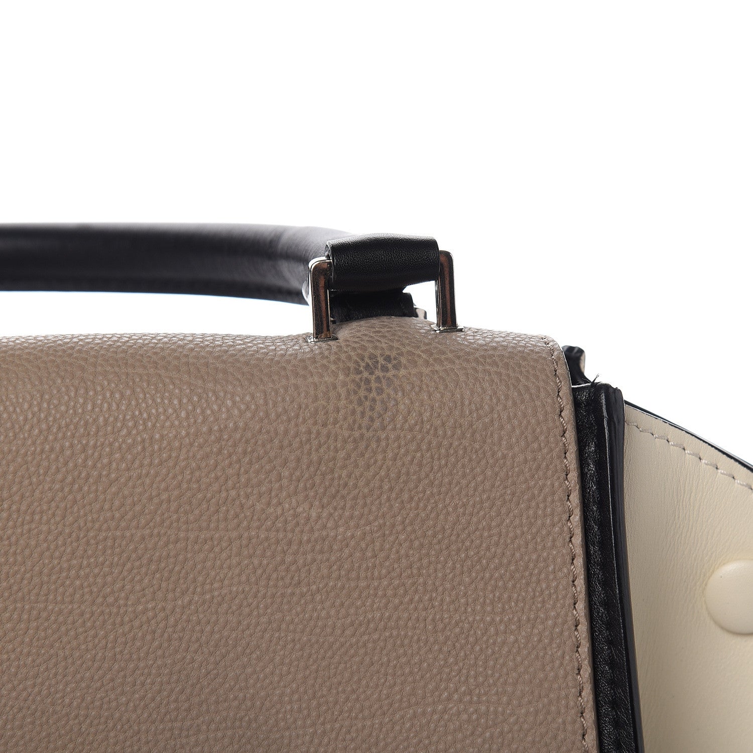 Celine Drummed Calfskin Medium Tri-Color Trapeze Light Khaki 7 of 14