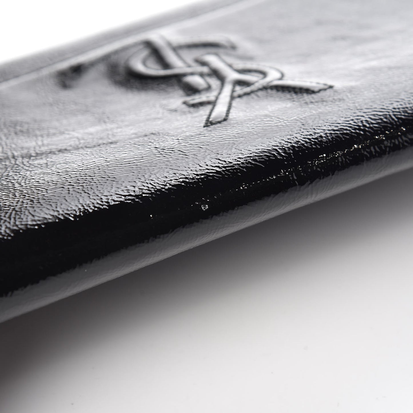 Textured Patent Monogram Large Belle De Jour Clutch Black
