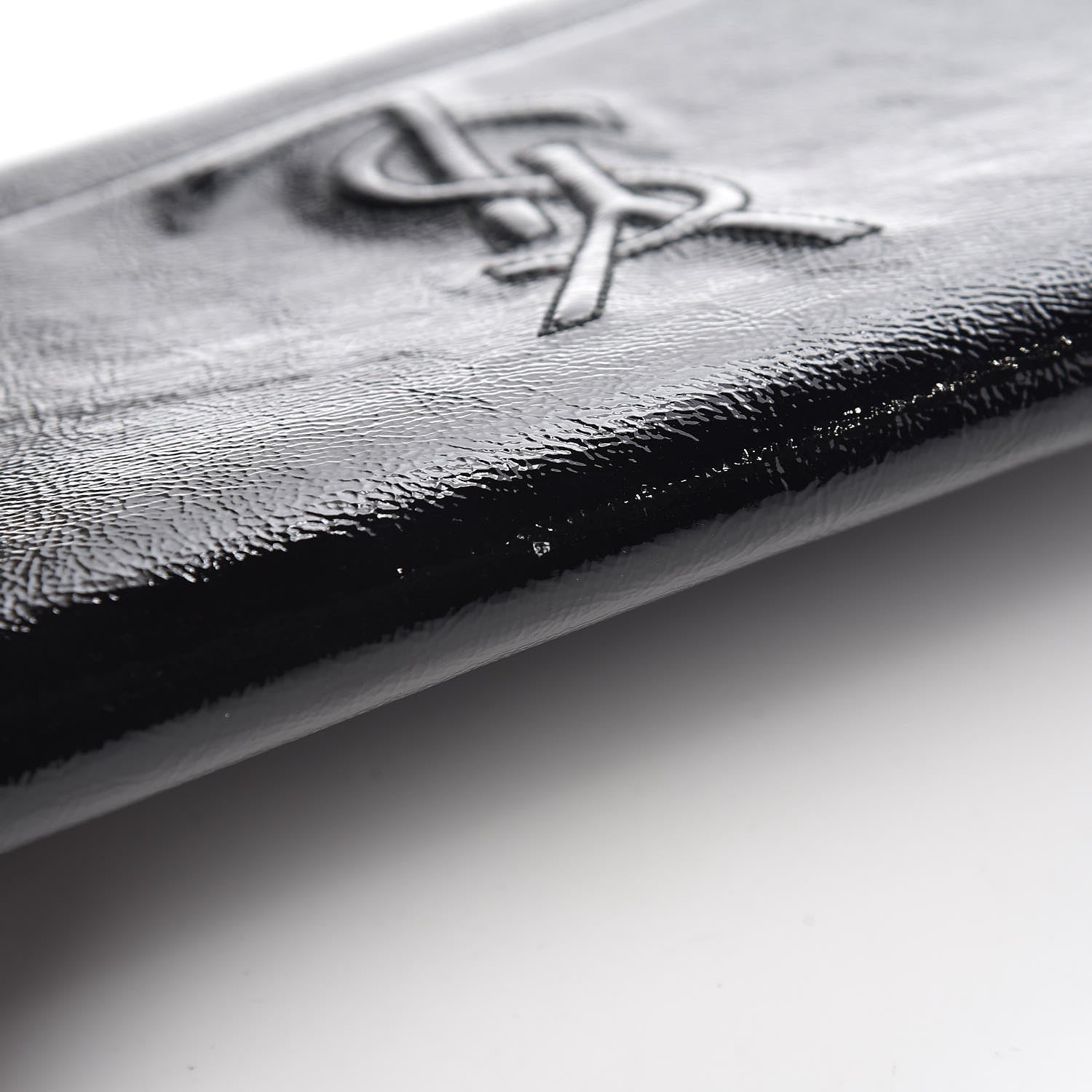 Saint Laurent Textured Patent Monogram Large Belle De Jour Clutch Black 7 of 10