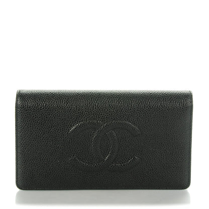 Chanel Caviar Timeless CC Yen Wallet Black 1 of 8
