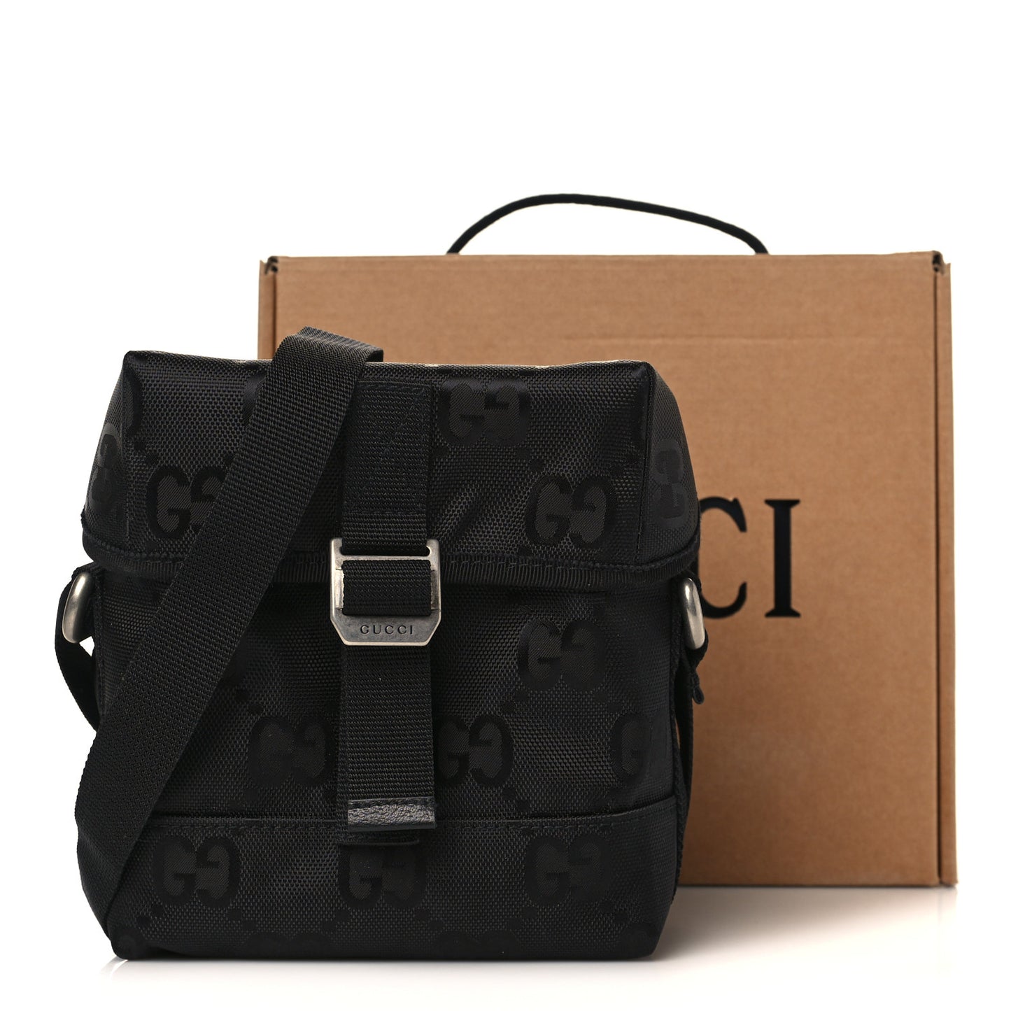 Econyl Nylon Monogram Off The Grid Messenger Bag Black