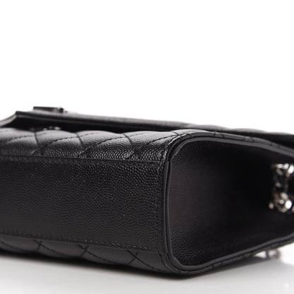 Saint Laurent Grain De Poudre Textured Mixed Matelasse Triquilt Medium Monogram Satchel Black 7 of 10