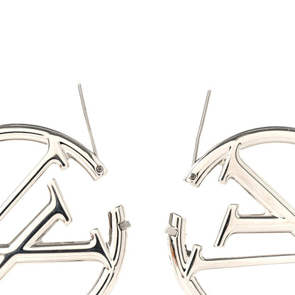 Louis Vuitton Palladium Louise Hoop Earrings Silver 3 of 6