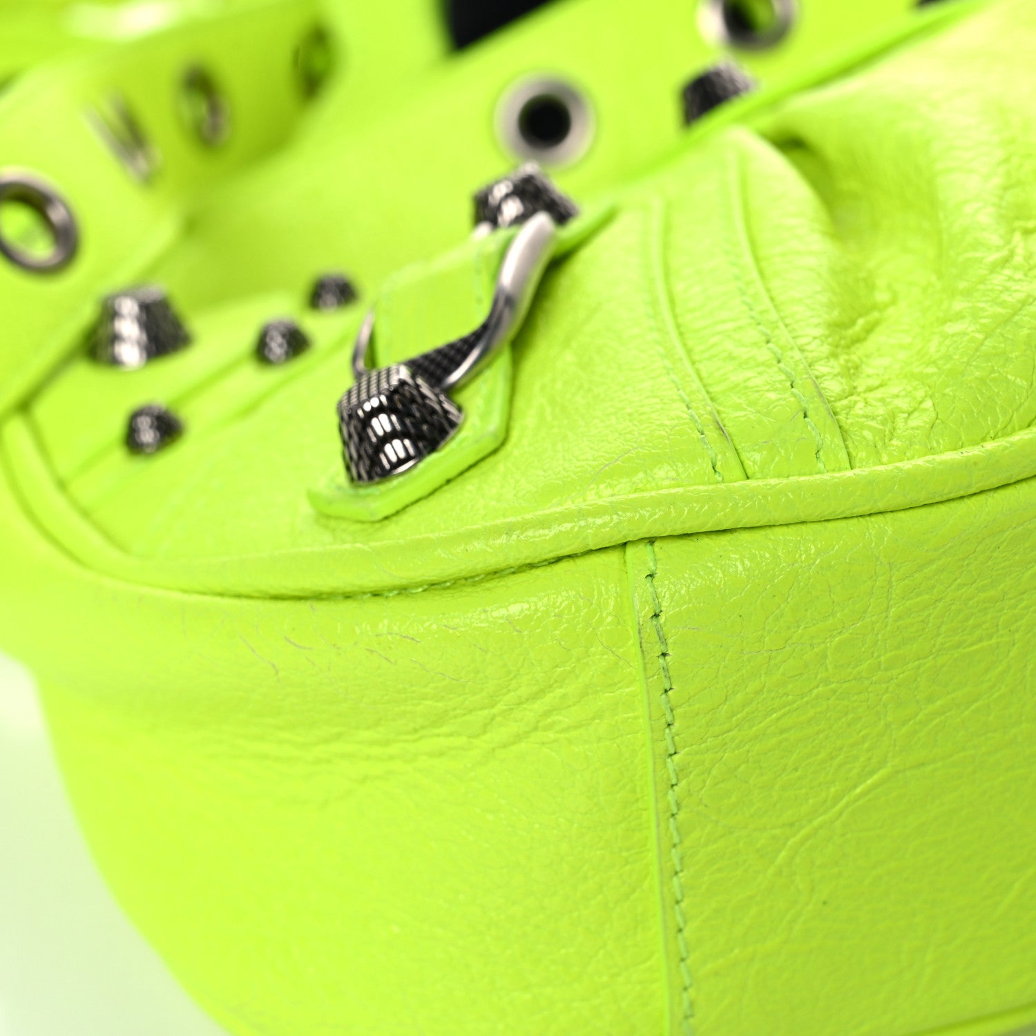 Balenciaga Agneau Arena Le Cagole Shoulder Bag XS Fluo Yellow 9 of 22