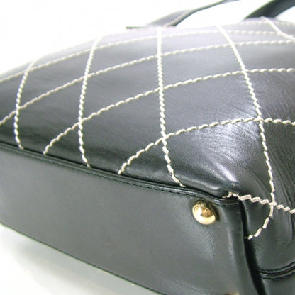 Chanel Leathter Quilted Surpique Tote Black 6 of 10