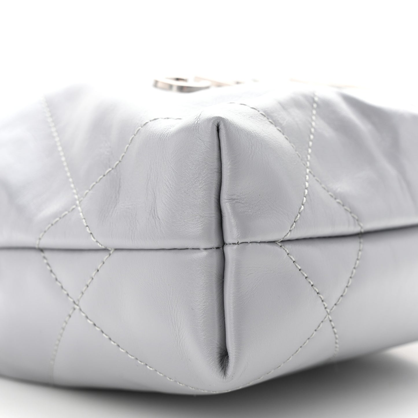 Shiny Calfskin Quilted Mini Chanel 22 Grey