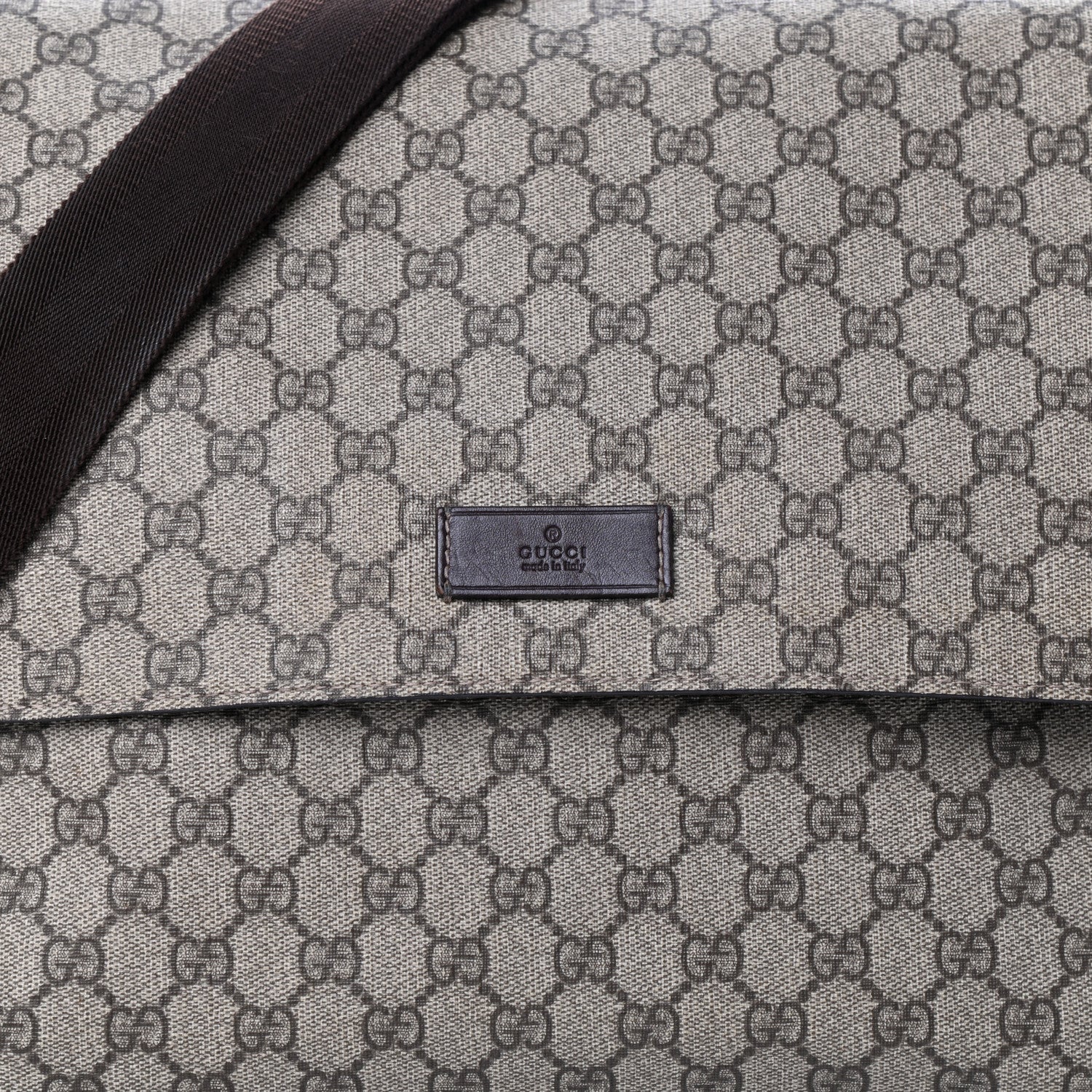 Gucci GG Plus Monogram Messenger Diaper Bag Dark Brown 7 of 9