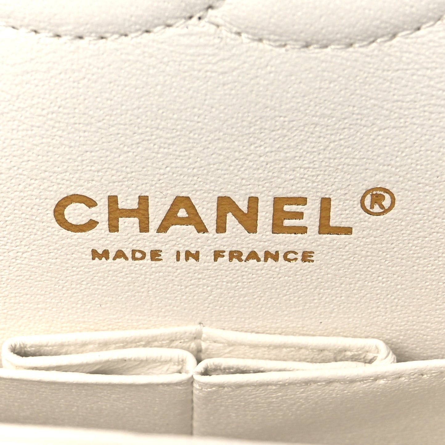 Caviar Quilted Medium Double Flap White