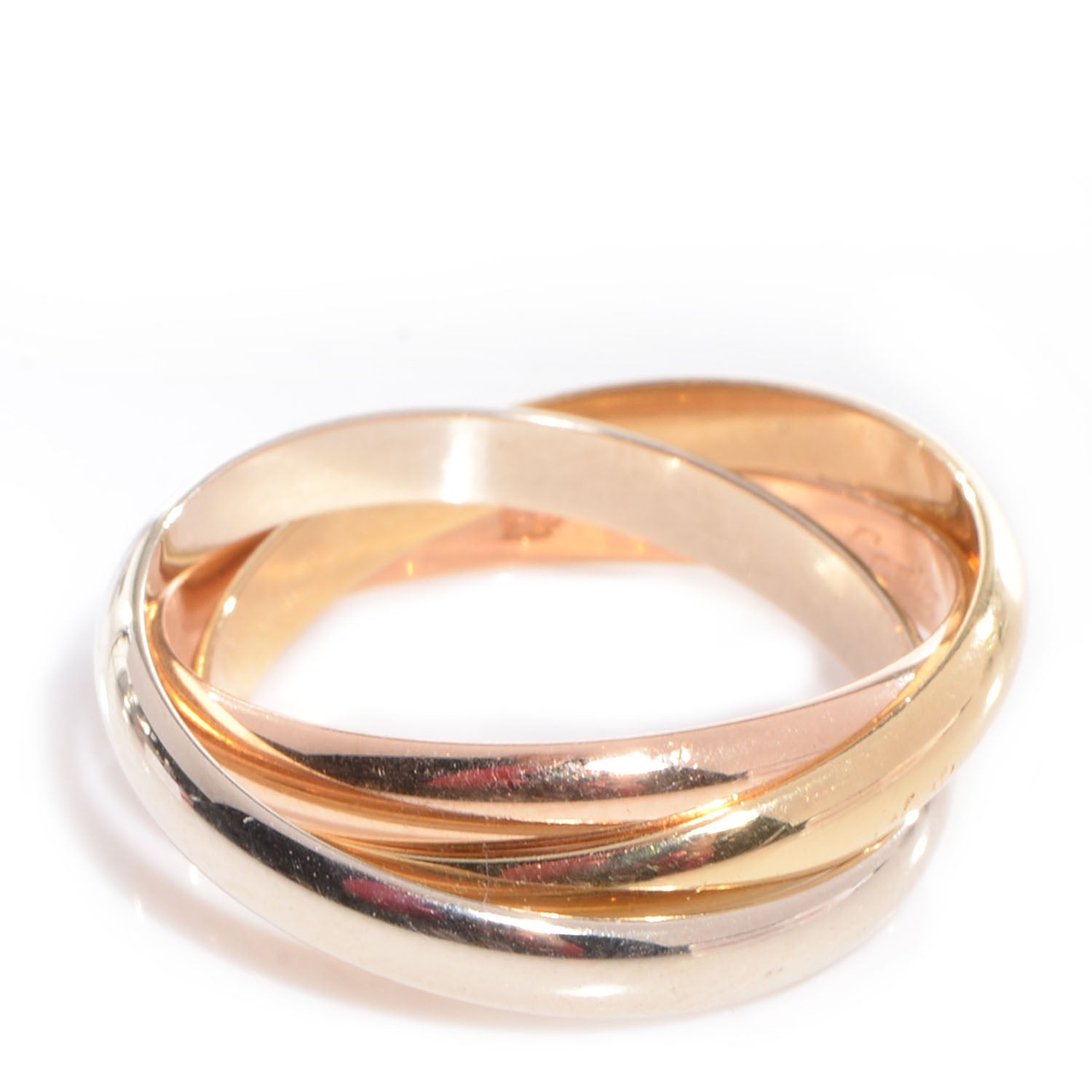 Cartier 18k Pink Yellow White Gold Trinity Ring 50 US 5.25 1 of 5