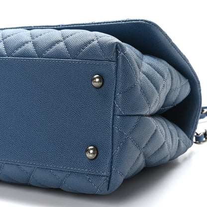 Chanel Caviar Quilted Small Coco Handle Flap Blue 8 of 9