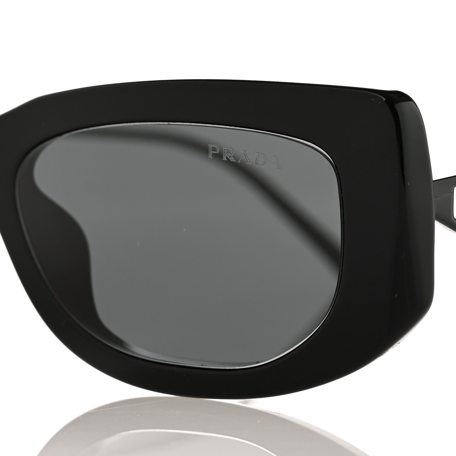 Prada Acetate Sunglasses SPR 14Y Black Slate Gray 7 of 8