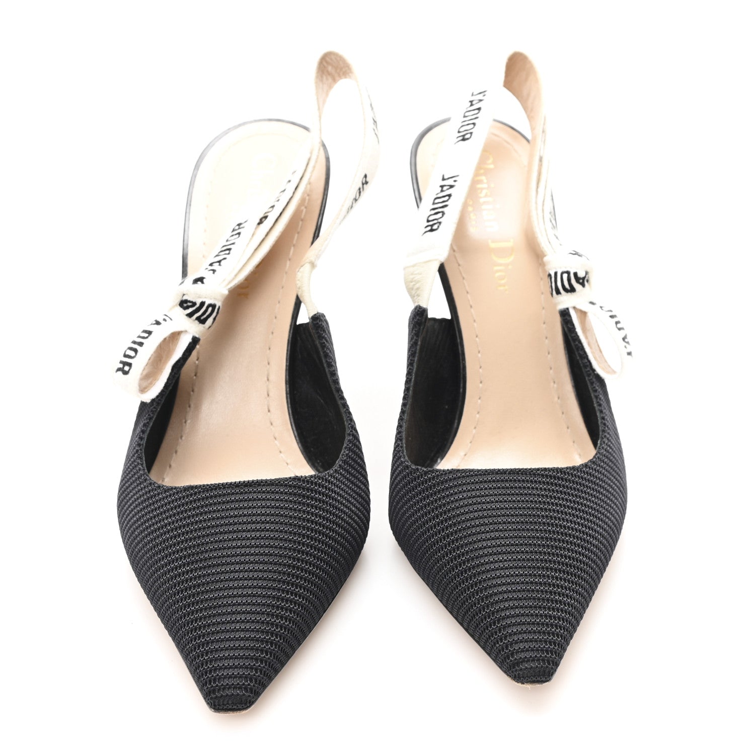 Christian Dior Technical Canvas Ribbon J Adior Slingback 100mm Pumps 36 Black 3 of 10
