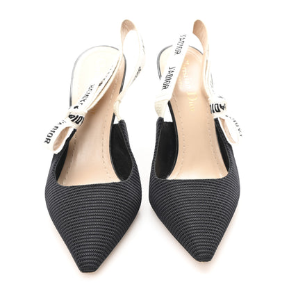 Christian Dior Technical Canvas Ribbon J Adior Slingback 100mm Pumps 36 Black 3 of 10