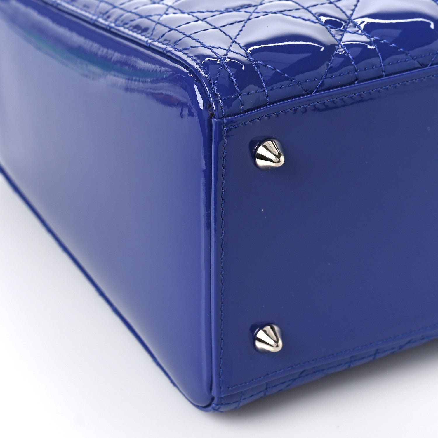 Christian Dior Patent Cannage Medium Lady Dior Blue 8 of 10